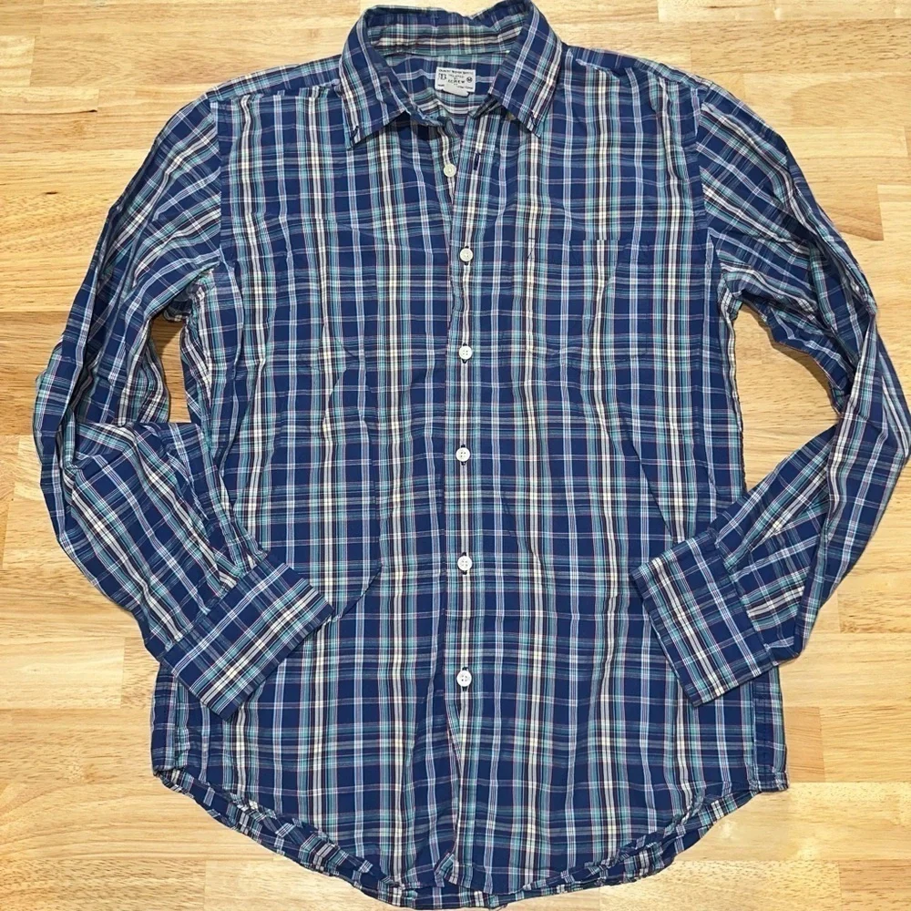 J. Crew Men's Blue Plaid Shirt